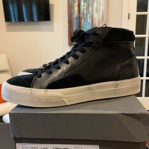 New! John Varvatos, 315 MAC SKATE HIGH, Leather, Black/White,Size: 12 U.S.46 EU.